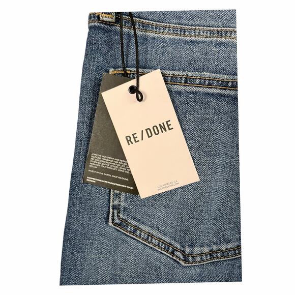 RE/DONE 90s Jeans Ultra High Rise Skinny Button Fly Denim Pants 32R Western Blue - Picture 8 of 16